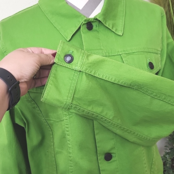 Talbots Bright Green Jean Jacket - Picture 6 of 12